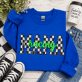 Personalized Racing Checker & 3D Puff Embroidered Shirt | Custom Diamond Edge Appliqué Name Shirt